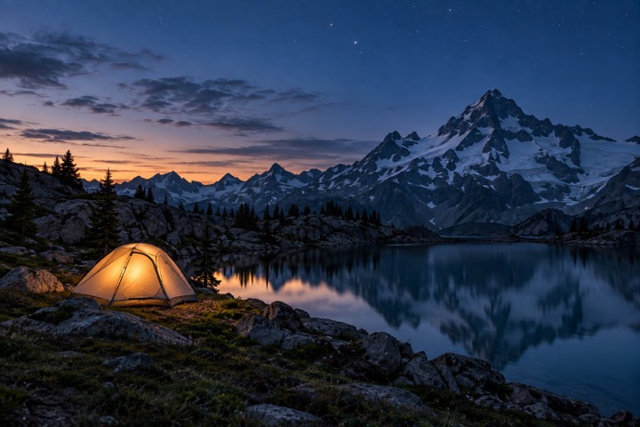A night under canvas.