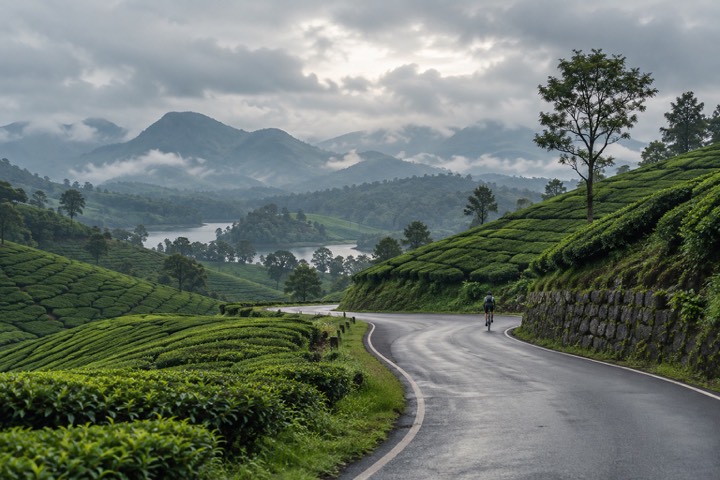The road slows down.